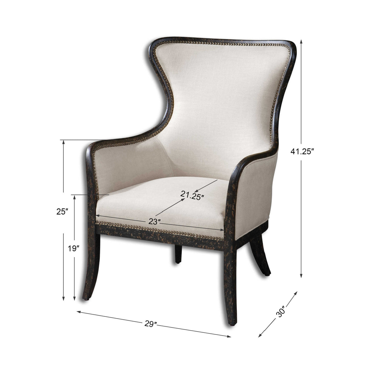 Modern European furniture - Nail Trimmed Wingback Accent Chair - www.oroa.com | Oroa.com