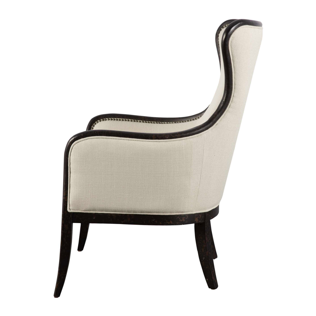 Modern European furniture - Nail Trimmed Wingback Accent Chair - www.oroa.com | Oroa.com