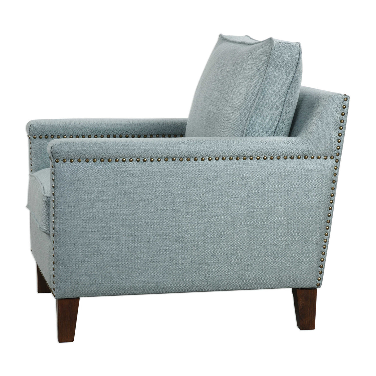 Modern European furniture - Blue Nail Trimmed Accent Chair - www.oroa.com | Oroa.com