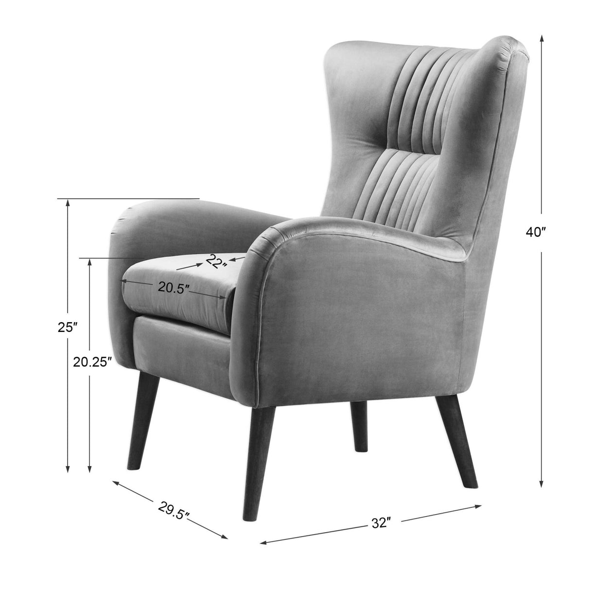Blue Velvet Tufted Accent Chair | Oroa.com