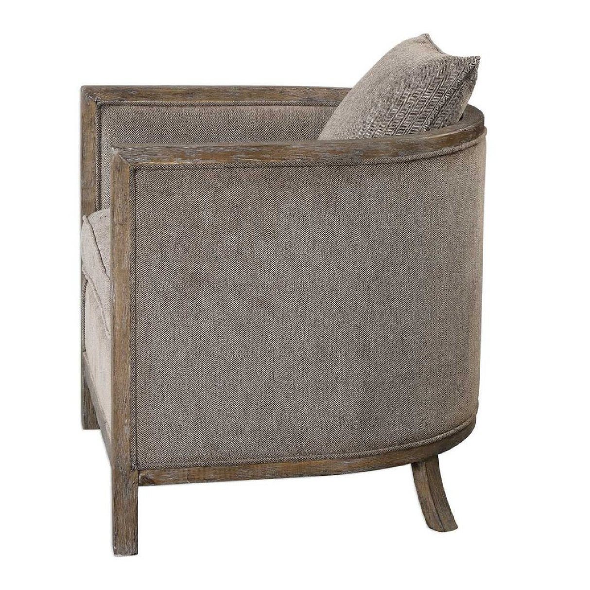 Modern European furniture - Brown Chenille Accent Tub Chair - www.oroa.com | Oroa.com