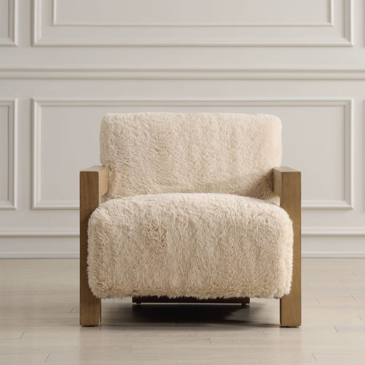 Modern European furniture - Cream Sheepskin Accent Chair - www.oroa.com | Oroa.com