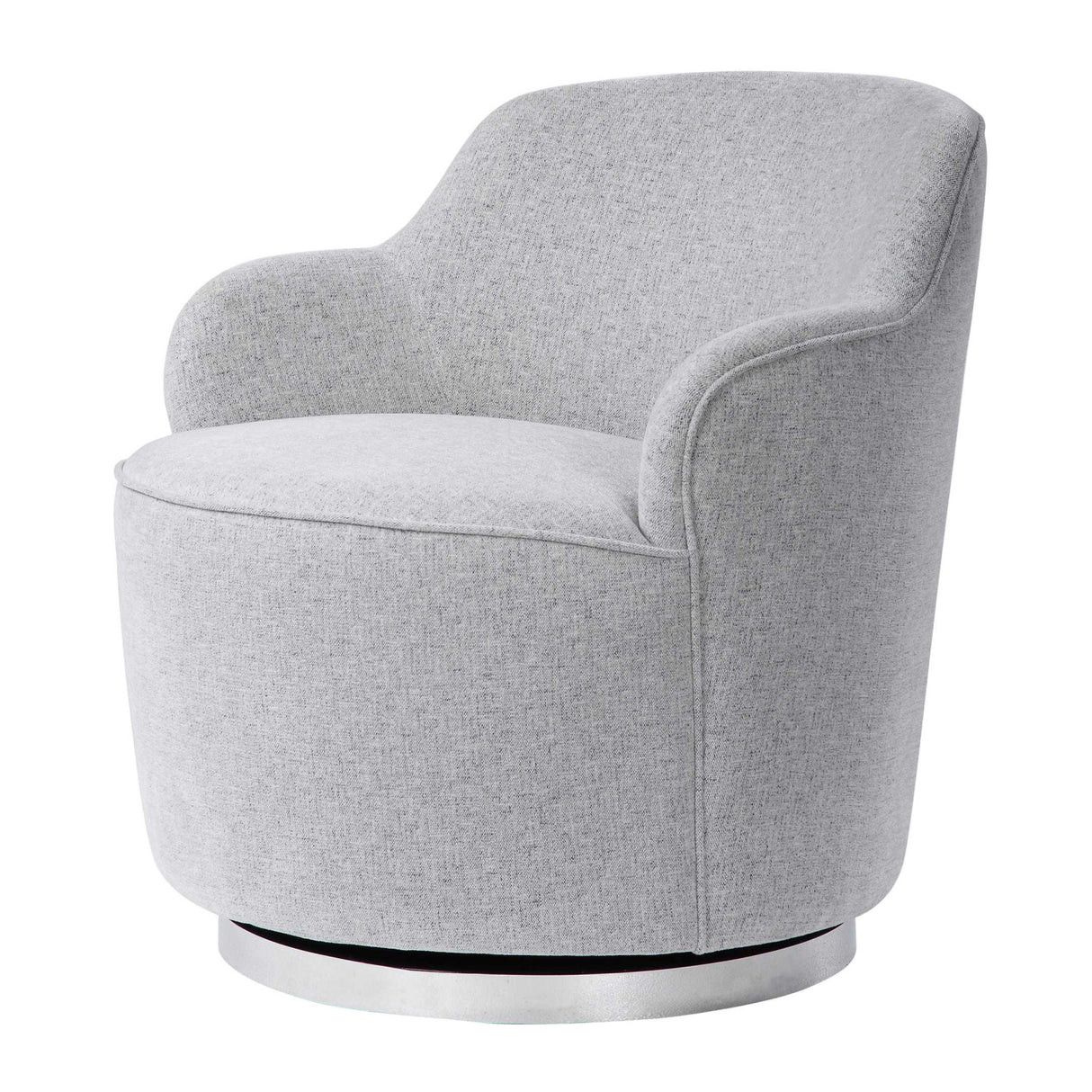 White Linen Blend Swivel Chair | Oroa.com