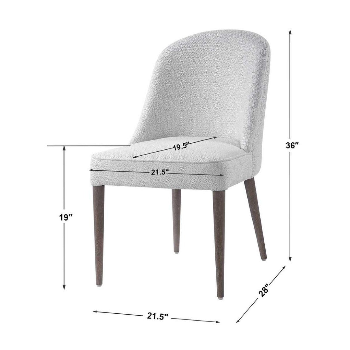 Modern European furniture - White Fabric Dining Chairs (2) - www.oroa.com | Oroa.com