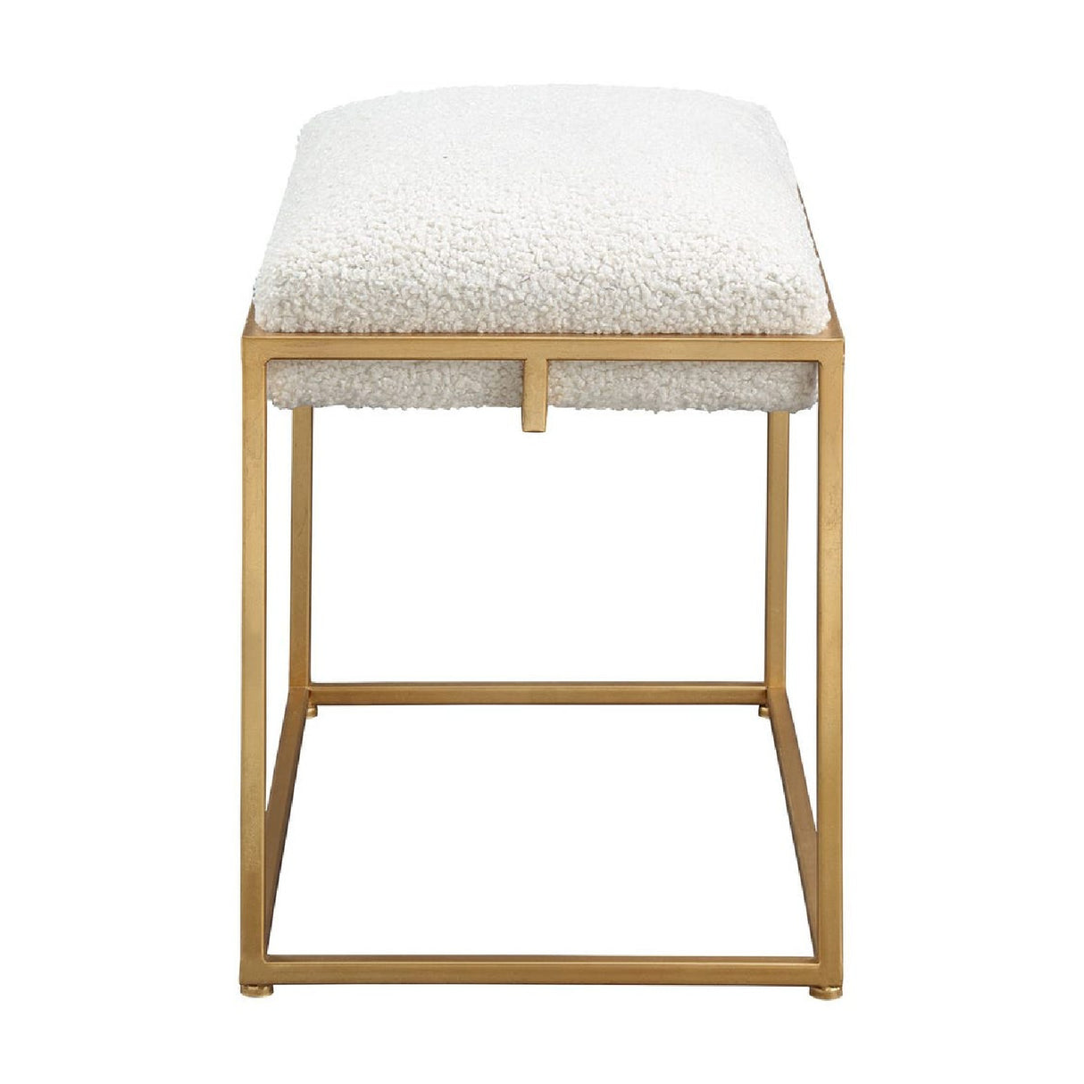 Modern European furniture - Gold Framed Shearling Bench - www.oroa.com | Oroa.com