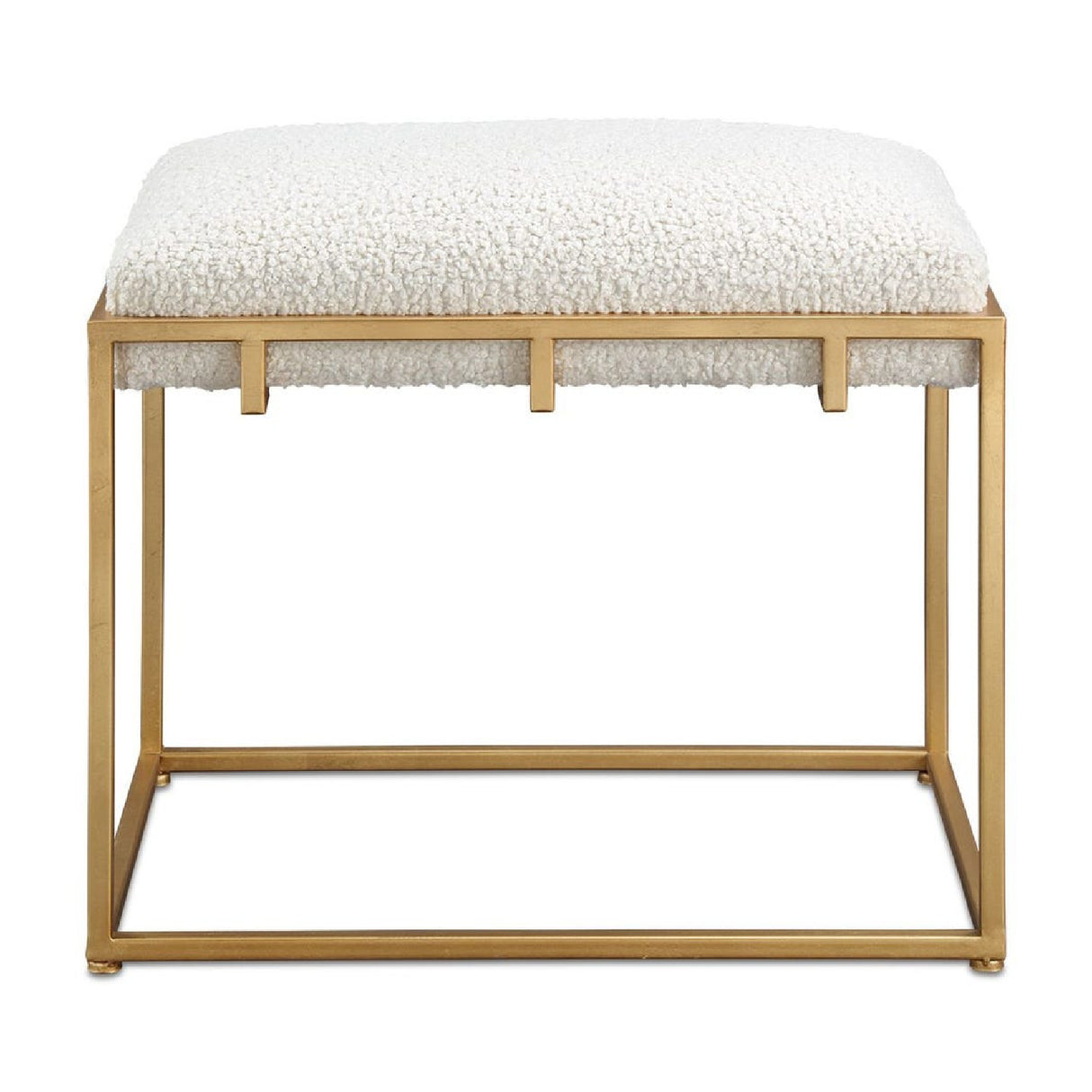 Modern European furniture - Gold Framed Shearling Bench - www.oroa.com | Oroa.com