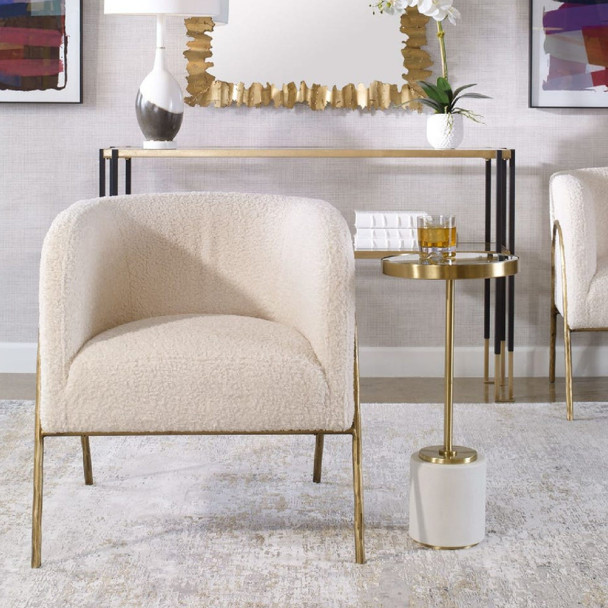 Modern European furniture - White Shearling Accent Chair - www.oroa.com | Oroa.com