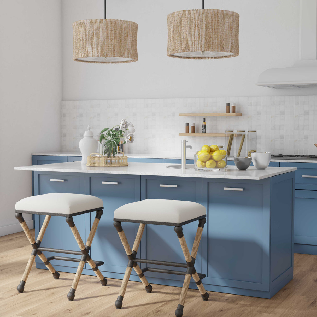 Modern European furniture - Cream Cotton Counter Stool - www.oroa.com | Oroa.com