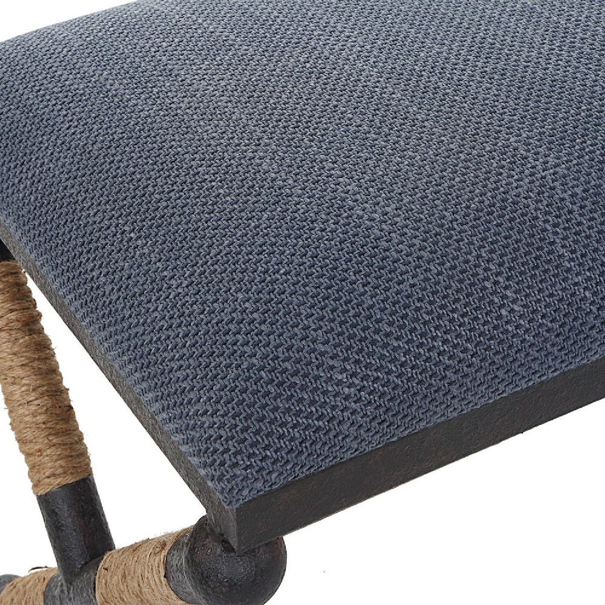 Modern European furniture - Blue Cotton Blend Bench - www.oroa.com | Oroa.com