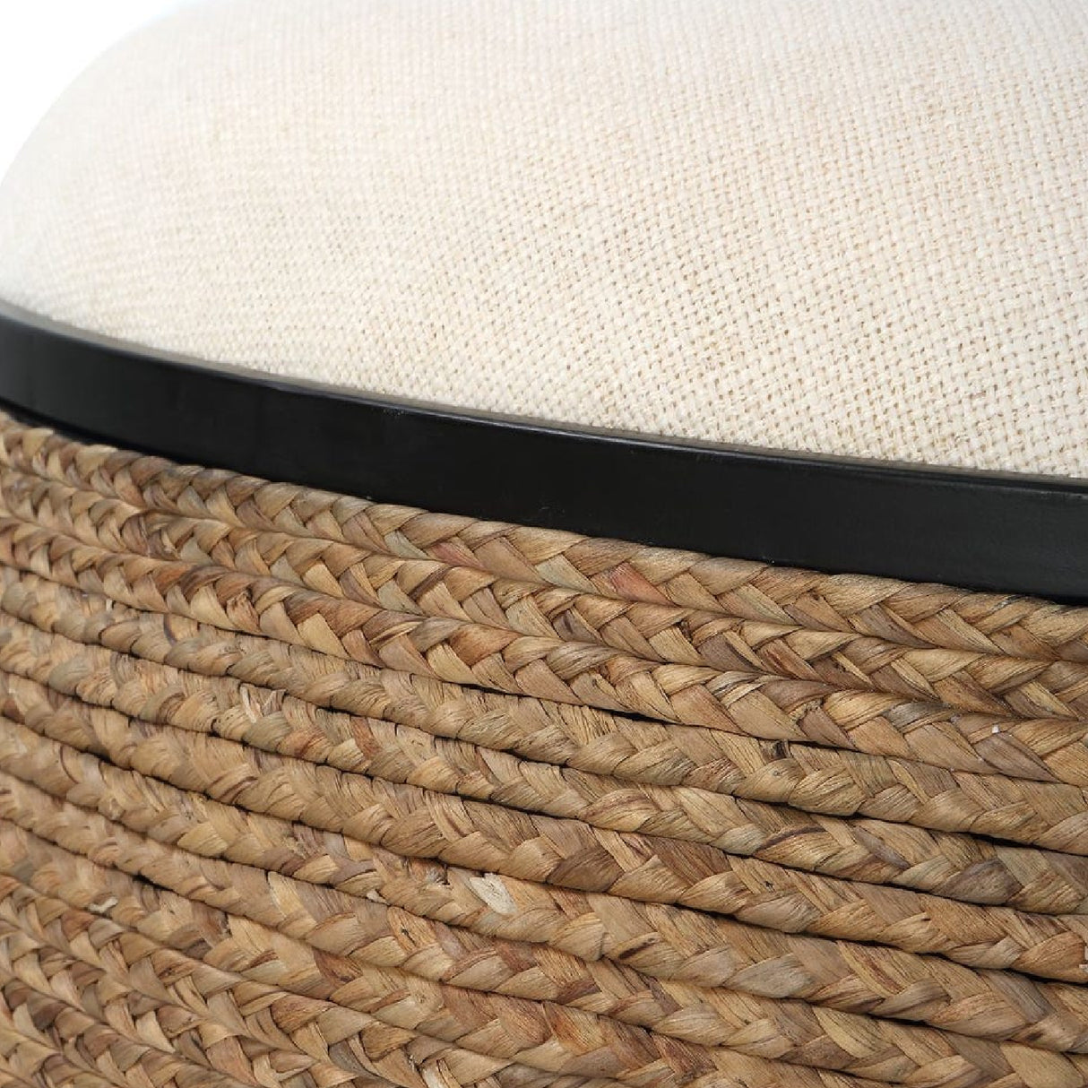 Braided Straw Round Ottoman | Oroa.com