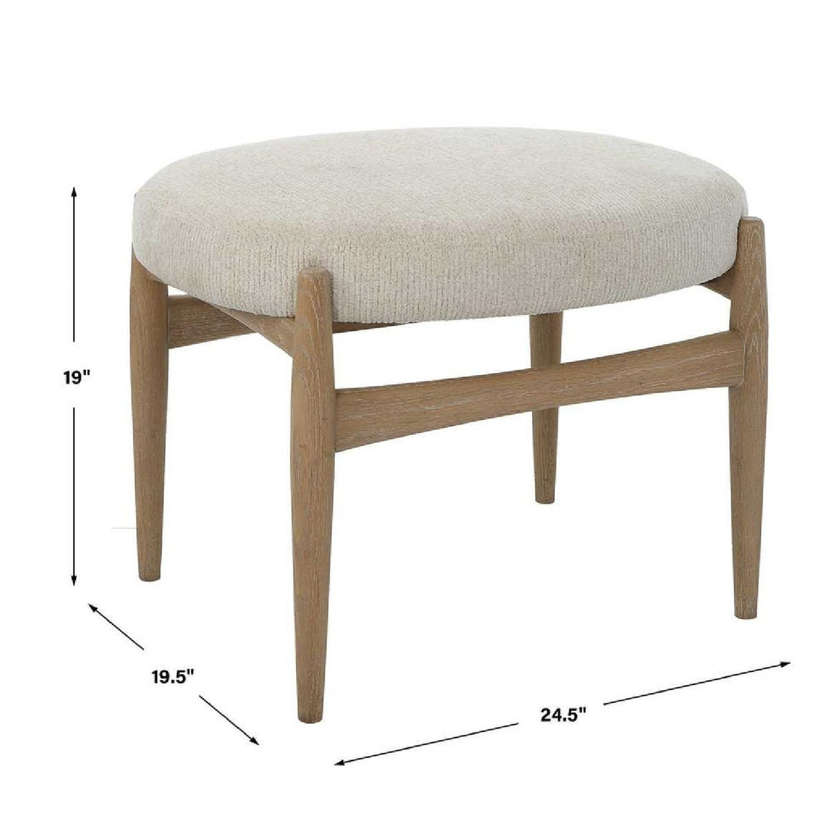 Modern European furniture - Oak Base White Fabric Bench S - www.oroa.com | Oroa.com
