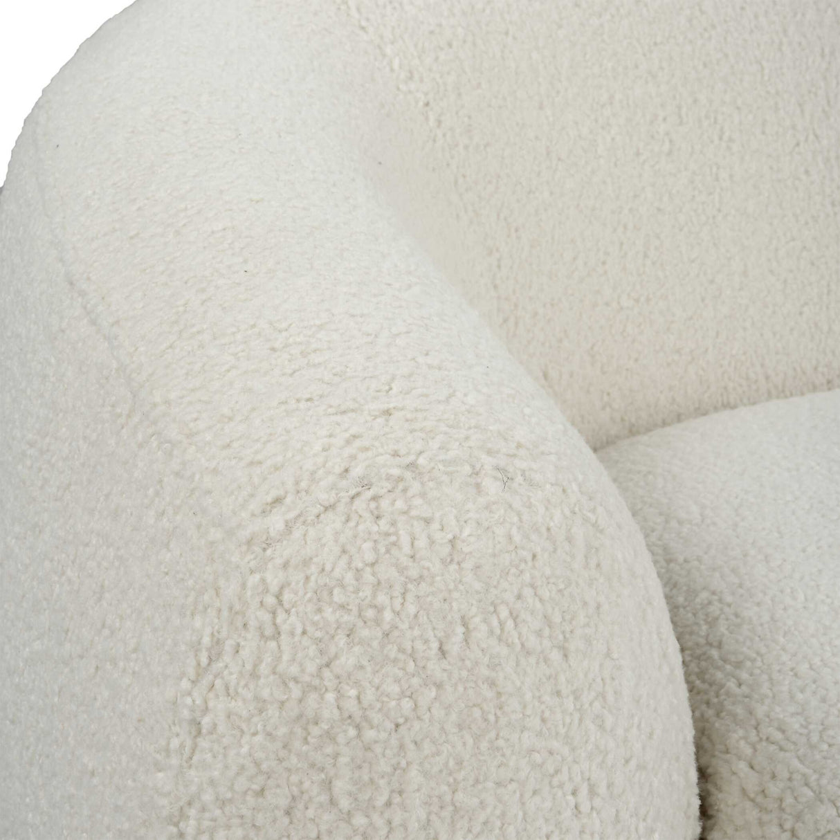 White Shearling Curved Swivel Chair | Oroa.com