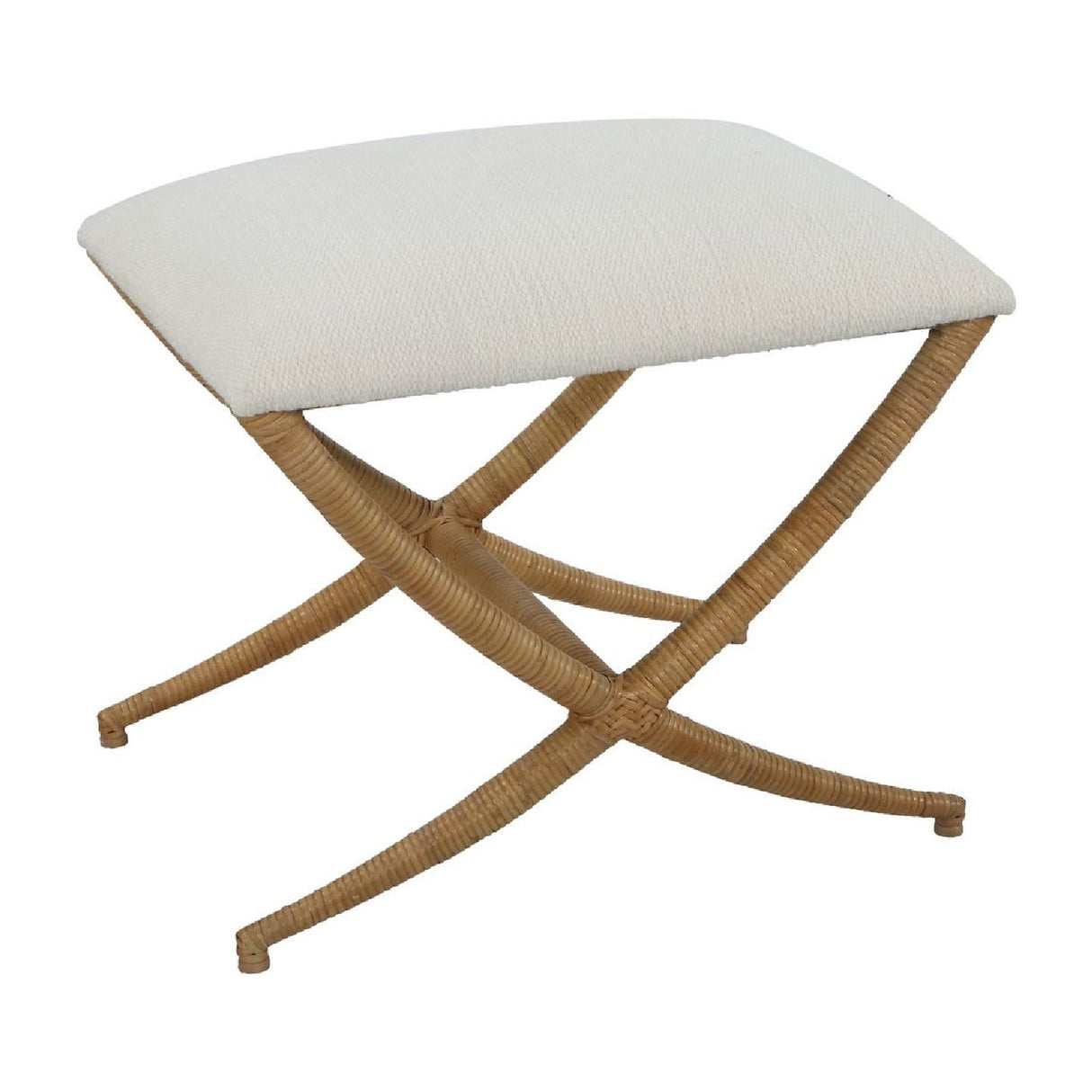Modern European furniture - Rattan Wrapped Cross-Base Bench S - www.oroa.com | Oroa.com