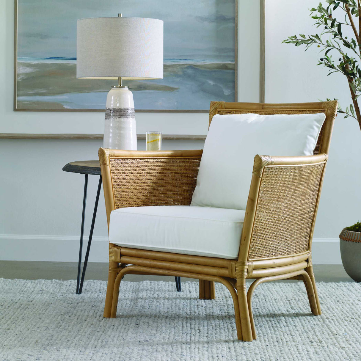 Modern European furniture - Cushioned Rattan Accent Chair - www.oroa.com | Oroa.com