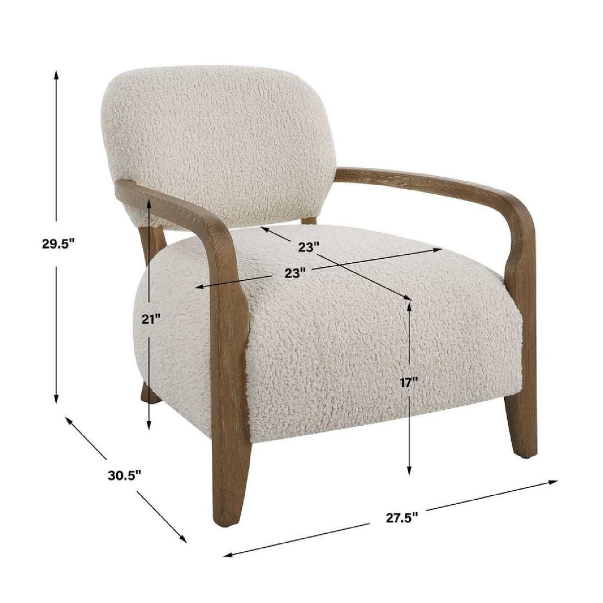 Modern European furniture - Cream Shearling Accent Chair - www.oroa.com | Oroa.com