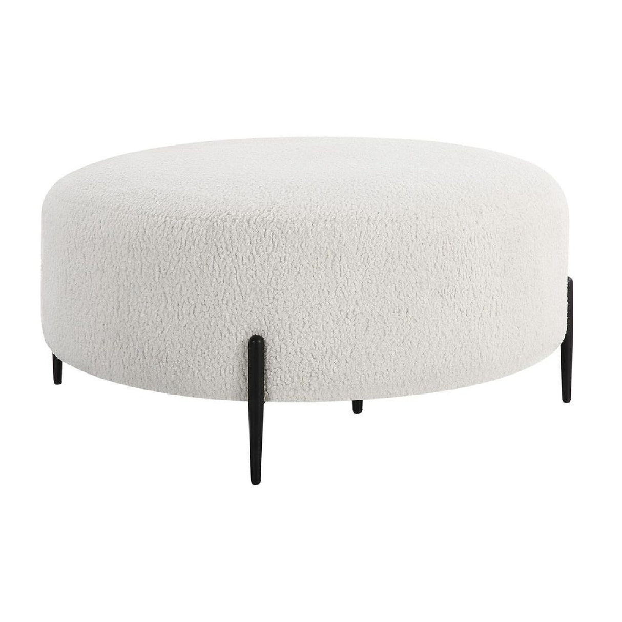 White Shearling Ottoman | Oroa.com