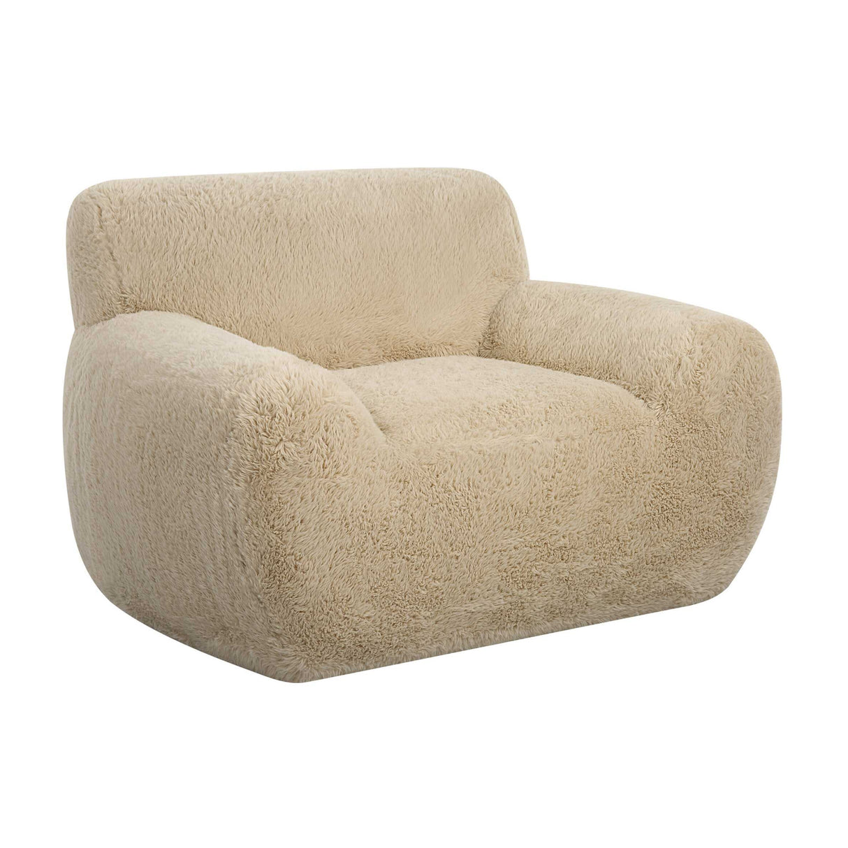 Cream Long-Haired Sheepskin Accent Chair | Oroa.com