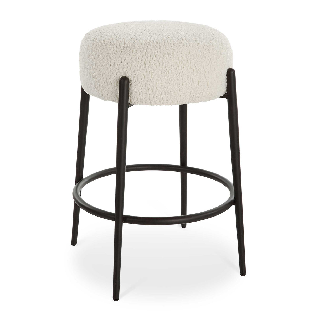Modern European furniture - White Shearling Counter Stool - www.oroa.com | Oroa.com