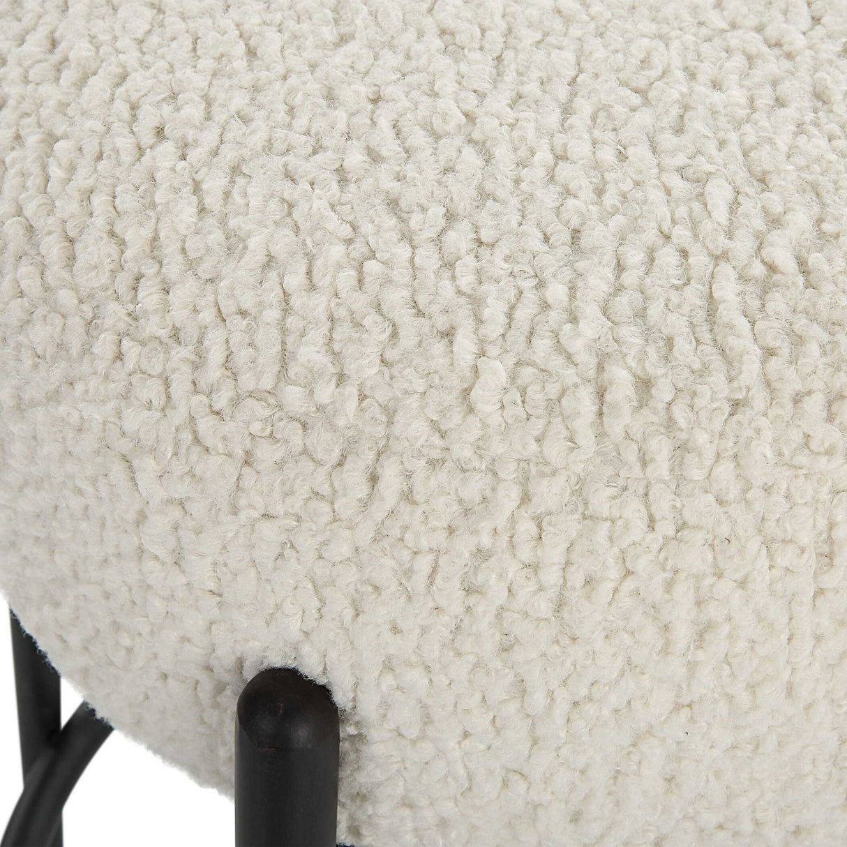 Modern European furniture - White Shearling Counter Stool - www.oroa.com | Oroa.com