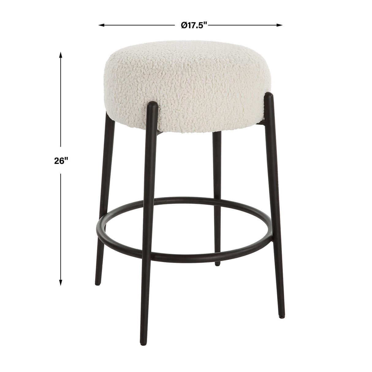 Modern European furniture - White Shearling Counter Stool - www.oroa.com | Oroa.com