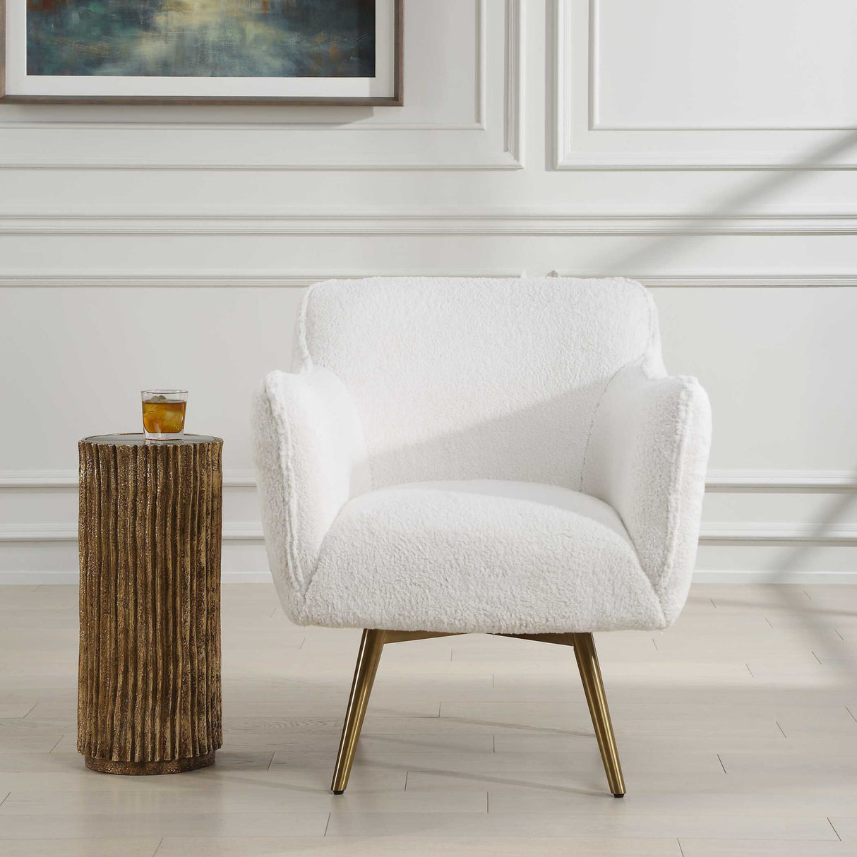 White Sheepskin Swivel Chair | Oroa.com