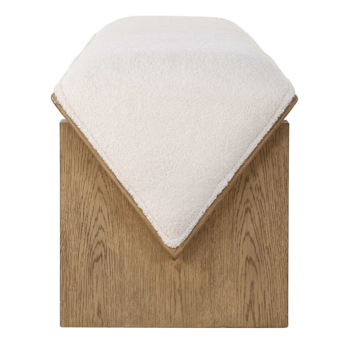 Modern European furniture - Wooden Framed White Sheepskin Bench - www.oroa.com | Oroa.com