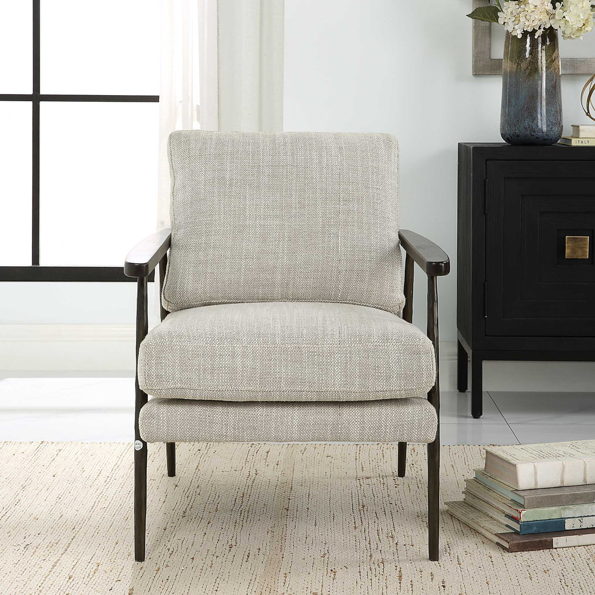 Neutral-Toned Fabric Accent Chair | Oroa.com