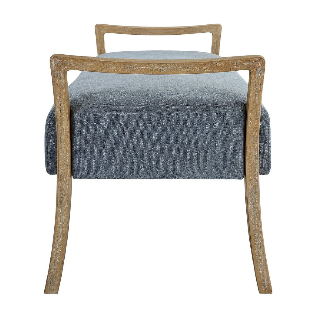 Modern European furniture - Wood Framed Blue Fabric Bench - www.oroa.com | Oroa.com