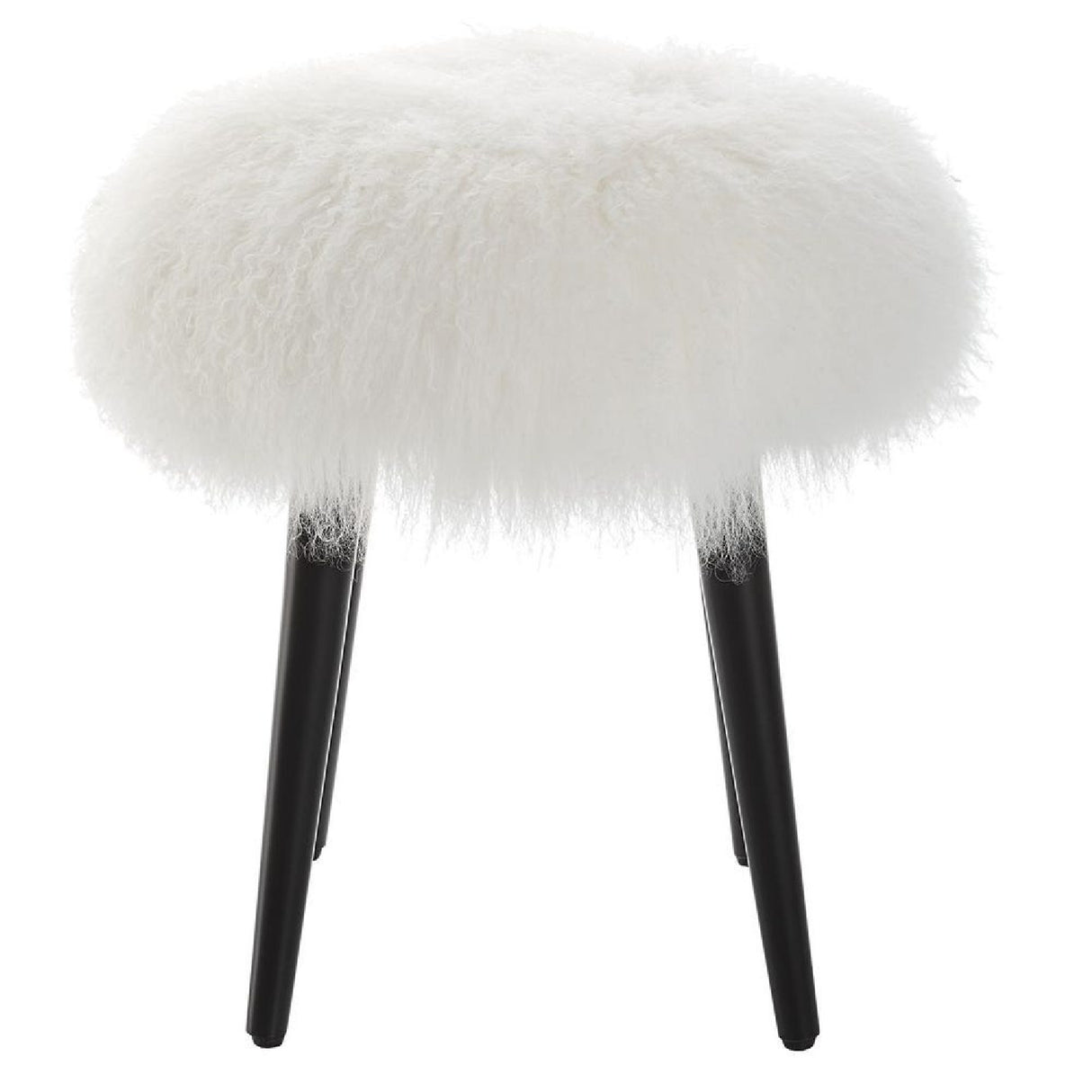 White Sheepskin Accent Stool | Oroa.com