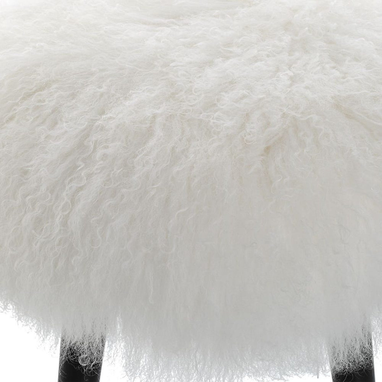 White Sheepskin Accent Stool | Oroa.com