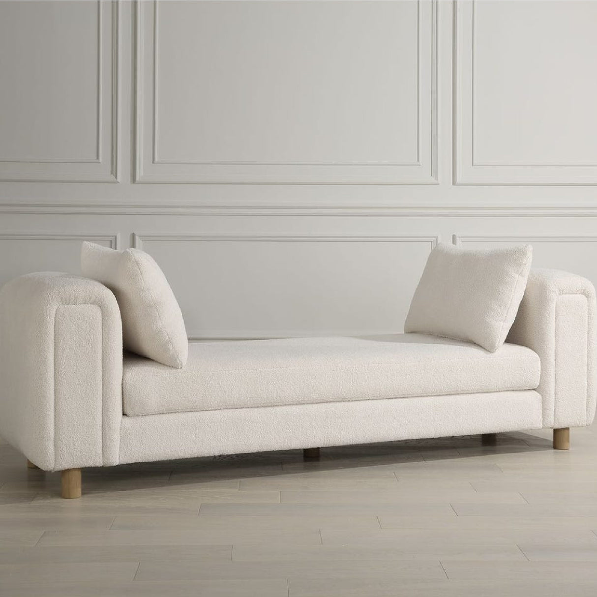 Modern European furniture - White Sheepskin Oversized Bench - www.oroa.com | Oroa.com