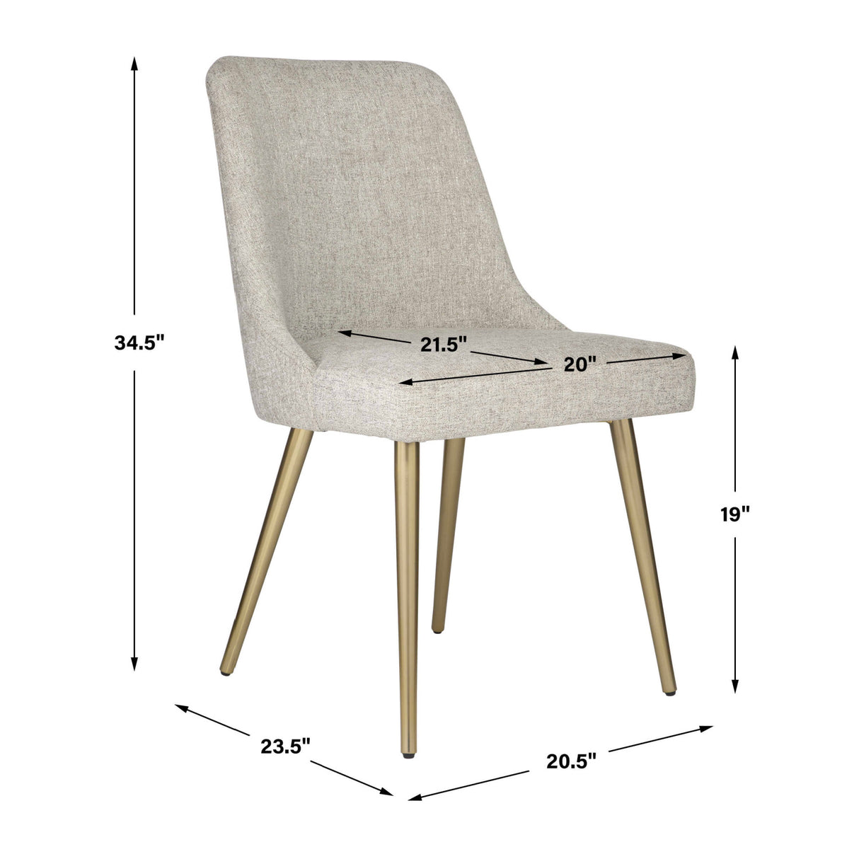 Taupe Fabric Sloped Dining Chair | Oroa.com