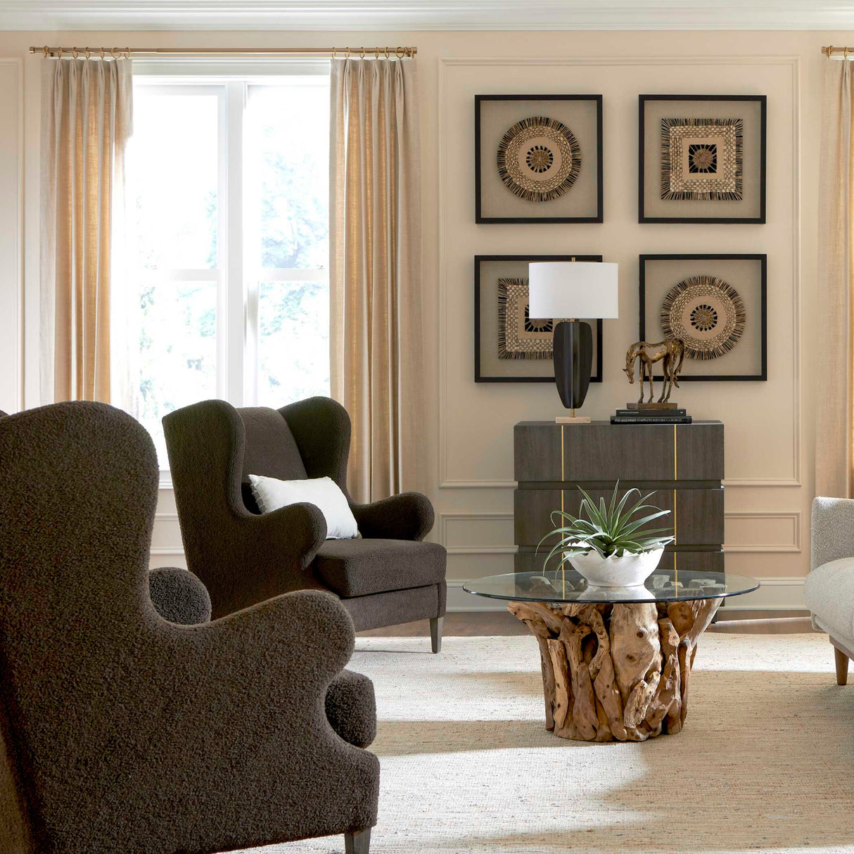Brown Shearling Accent Chair | Oroa.com