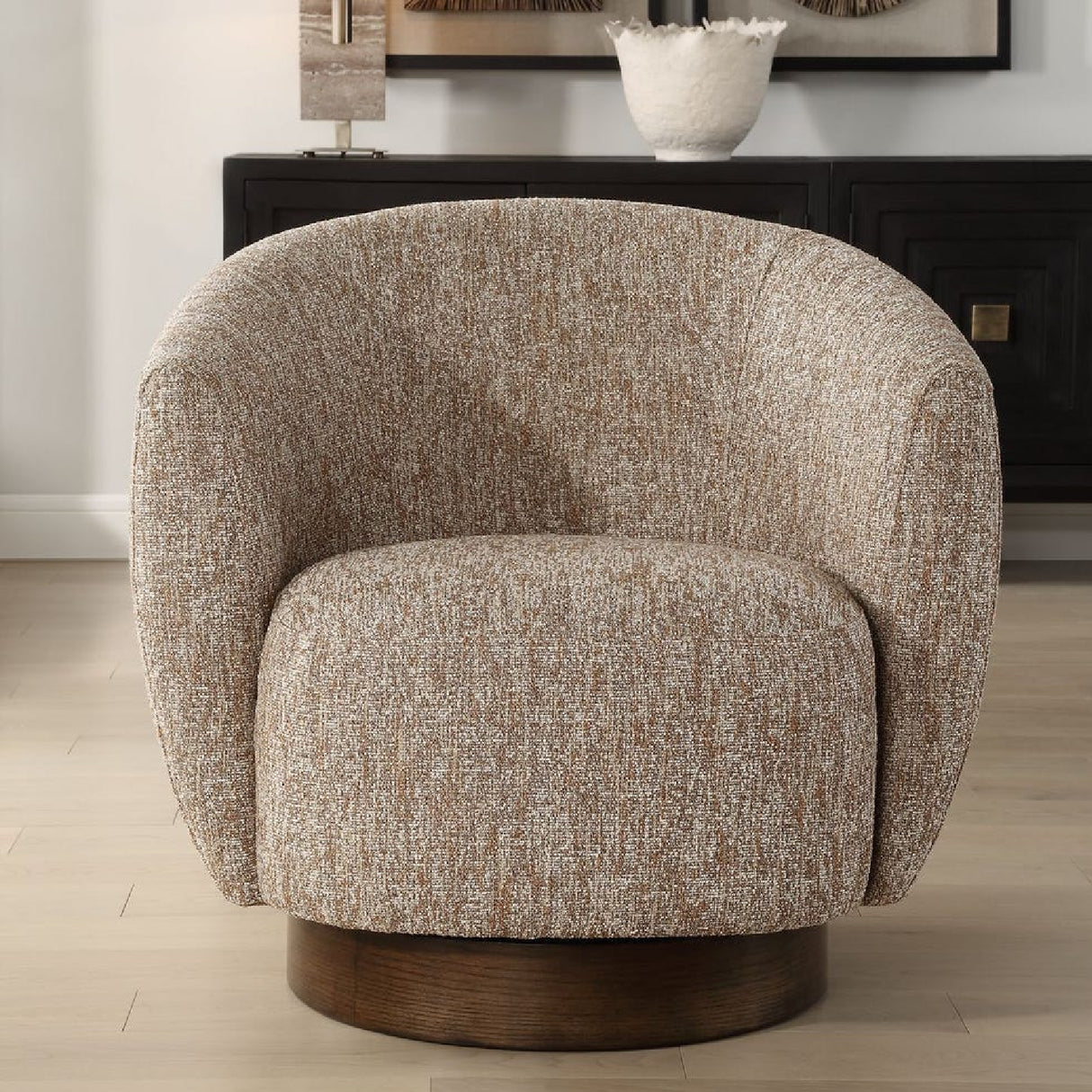 Modern European furniture - Brown Barrel Swivel Chair - www.oroa.com | Oroa.com