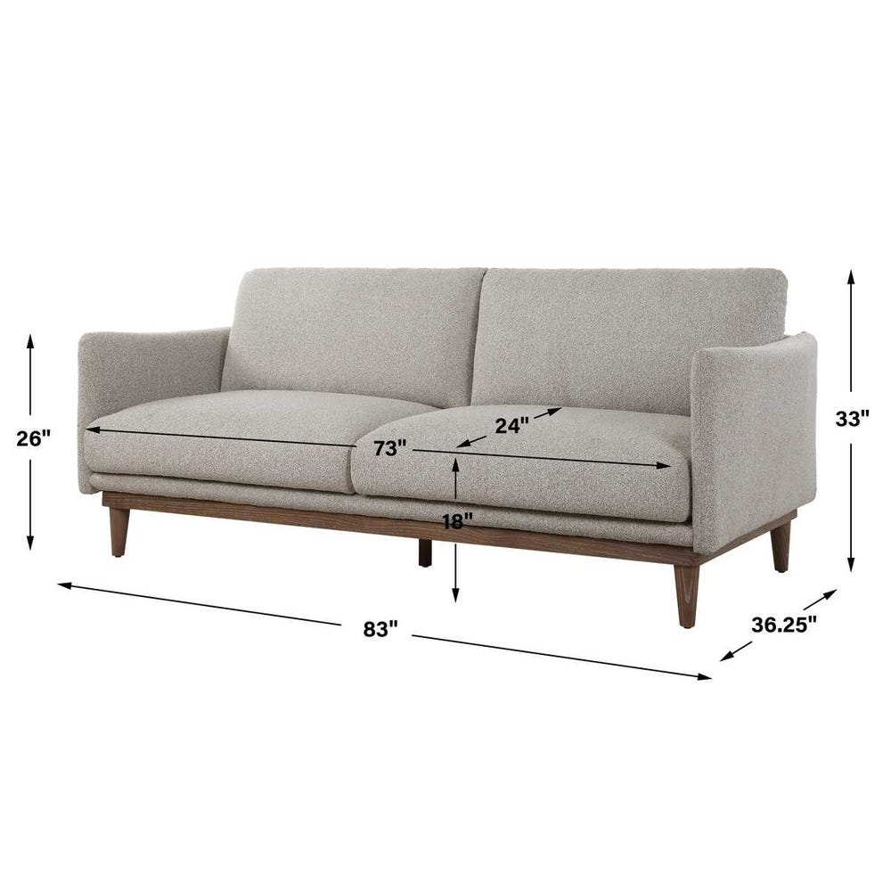 Modern European furniture - Beige Boucle Sofa - www.oroa.com | Oroa.com