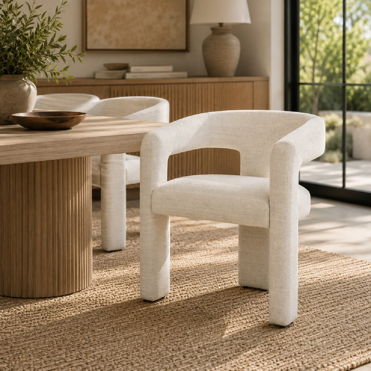 White Three-Legged Dining Chair | Oroa.com