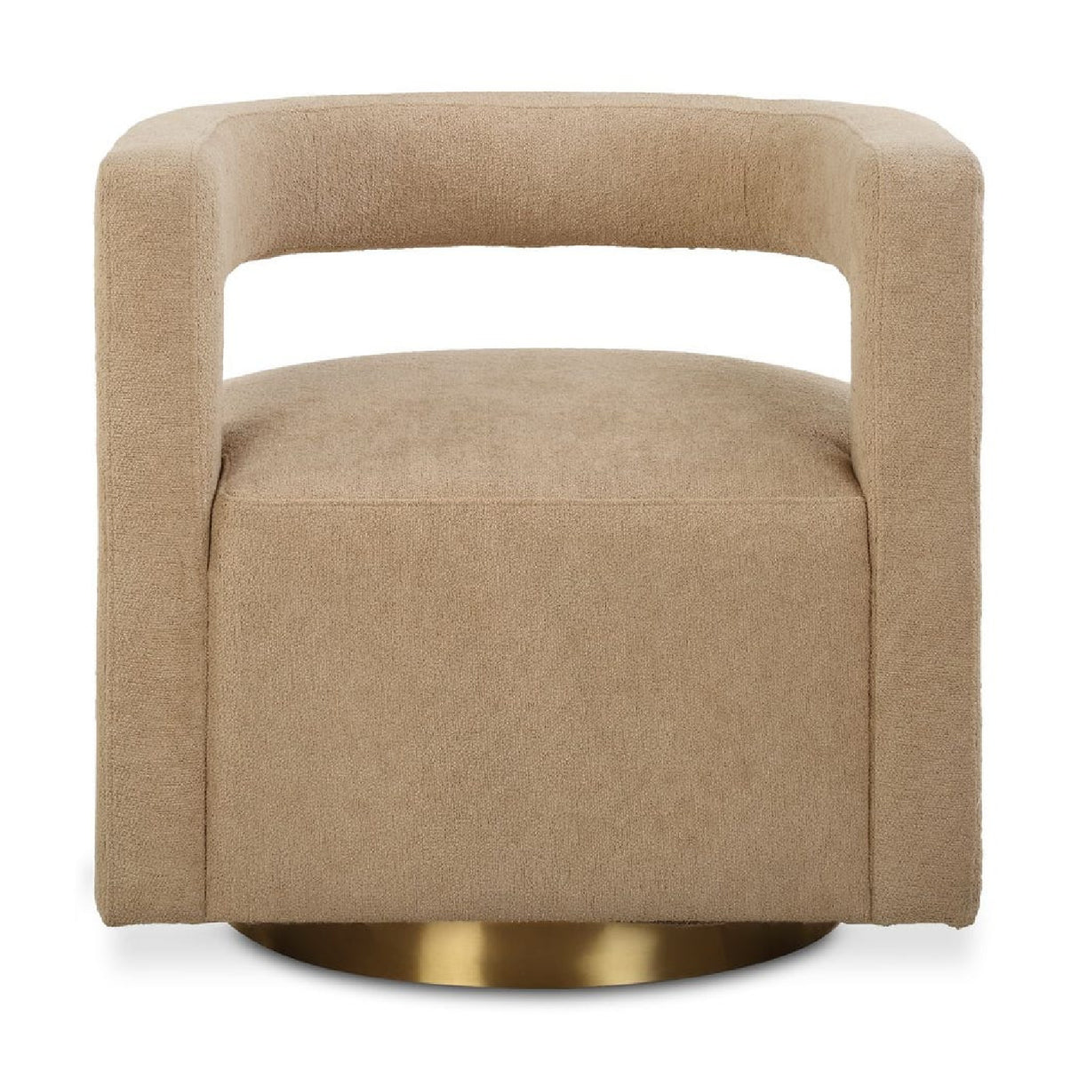 Modern European furniture - Beige Boucle Modern Swivel Chair - www.oroa.com | Oroa.com