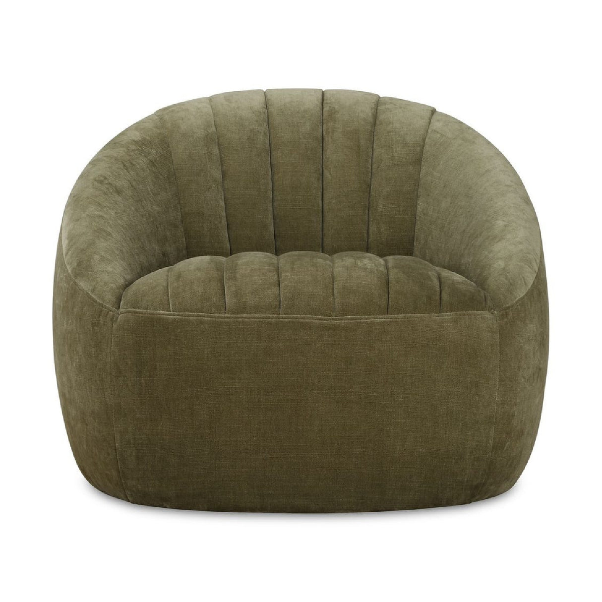Modern European furniture - Green Chambray Channeled Swivel Chair - www.oroa.com | Oroa.com