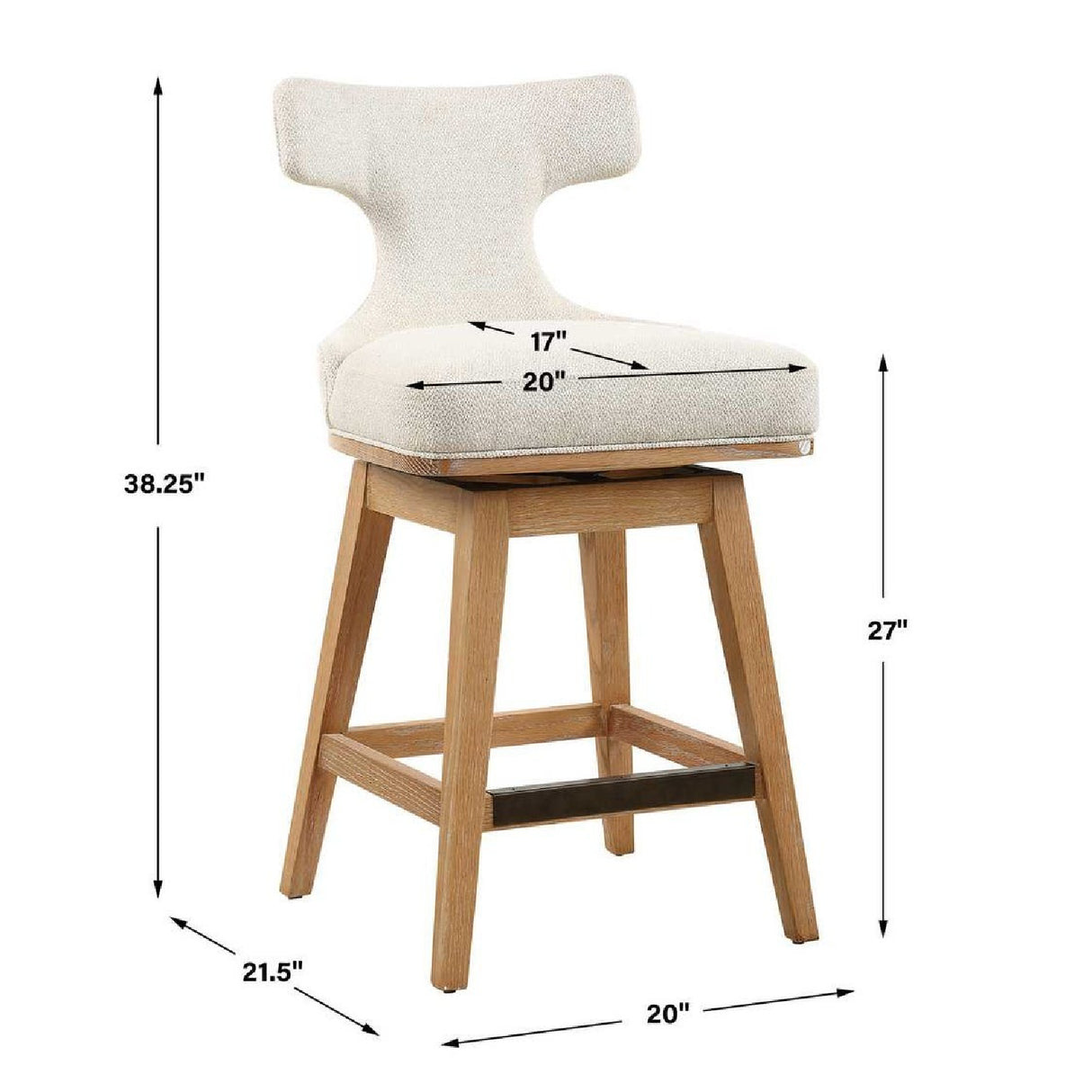 Modern European furniture - White Swivel Counter Stool - www.oroa.com | Oroa.com
