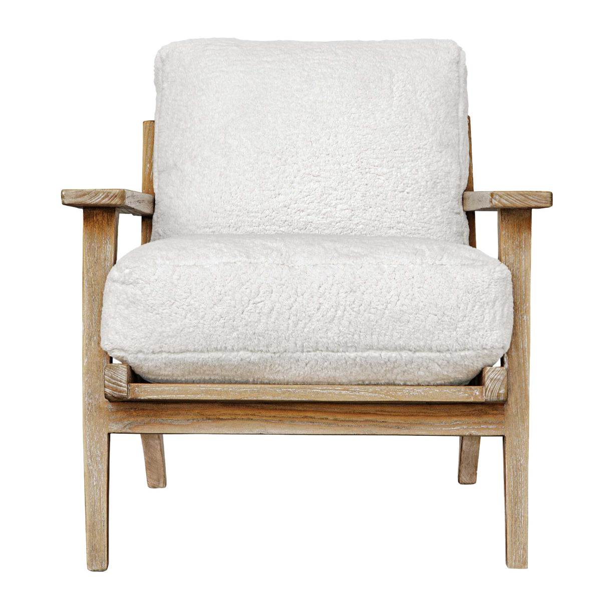 White Sheepskin Cushioned Lounge Chair | Oroa.com