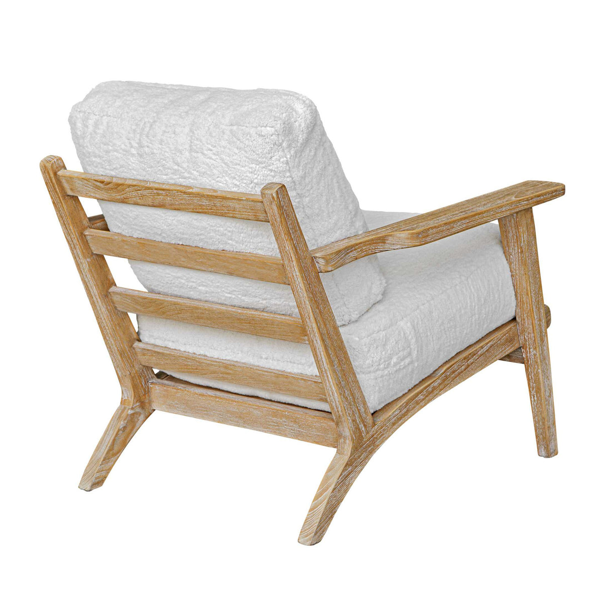 White Sheepskin Cushioned Lounge Chair | Oroa.com
