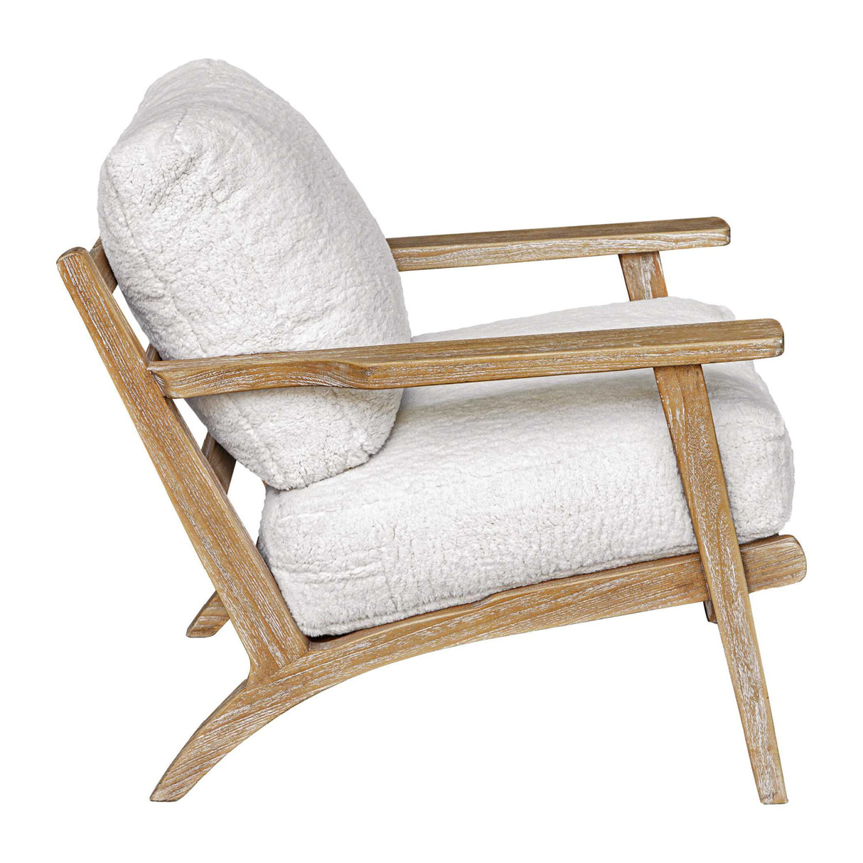White Sheepskin Cushioned Lounge Chair | Oroa.com