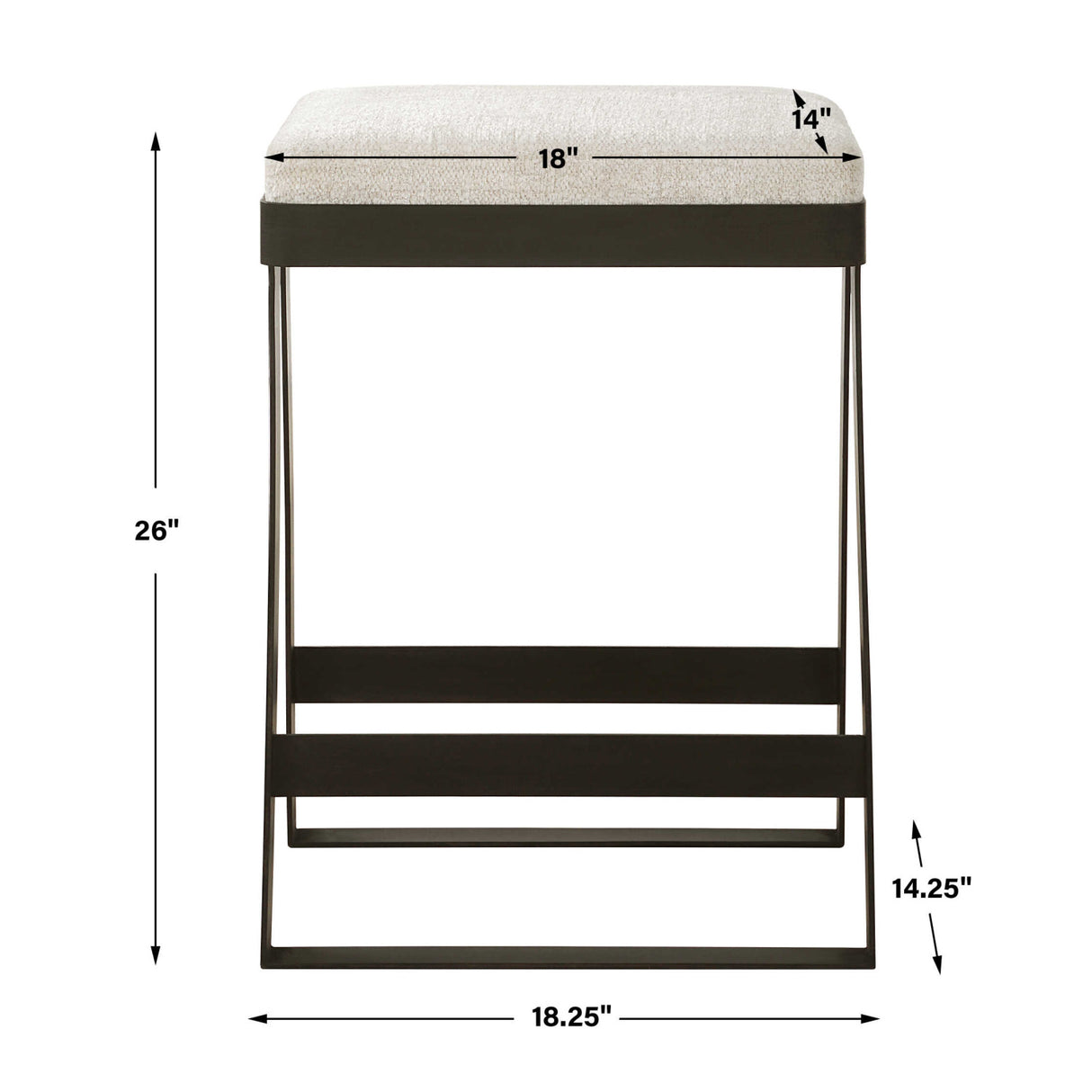Modern European furniture - White Boucle Seat Counter Stool - www.oroa.com | Oroa.com
