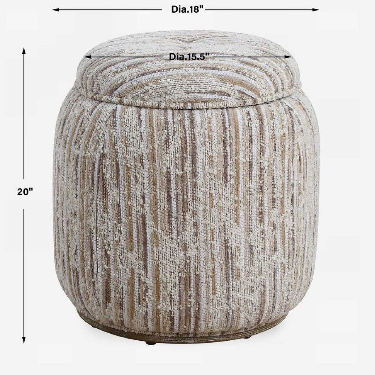Modern European furniture - Tan Slubbed Boucle Storage Ottoman - www.oroa.com | Oroa.com
