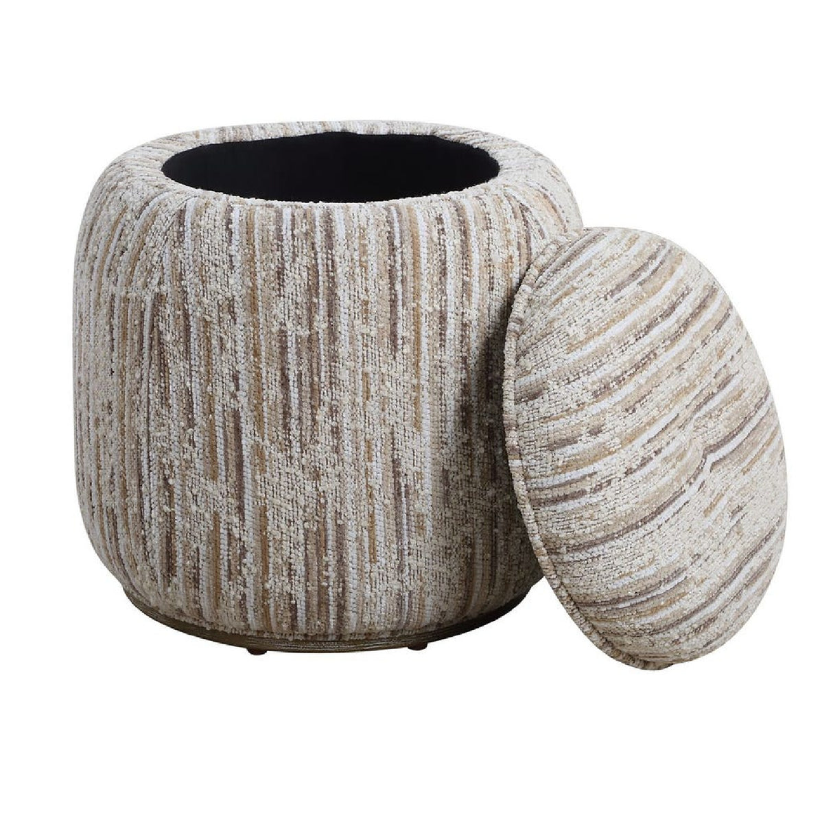 Modern European furniture - Tan Slubbed Boucle Storage Ottoman - www.oroa.com | Oroa.com