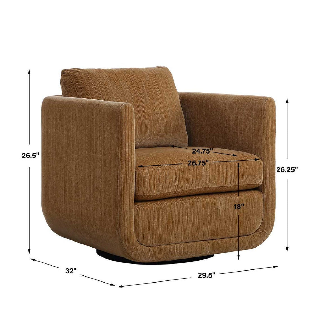 Chenille Rounded Swivel Chair | Oroa.com