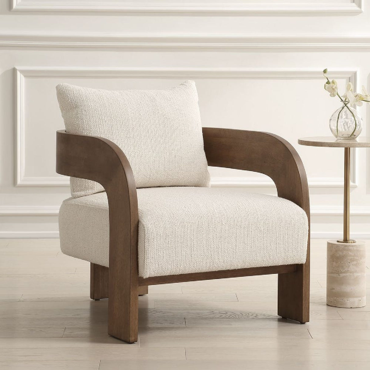 Modern European furniture - Solid Oak T-Back Accent Chair - www.oroa.com | Oroa.com
