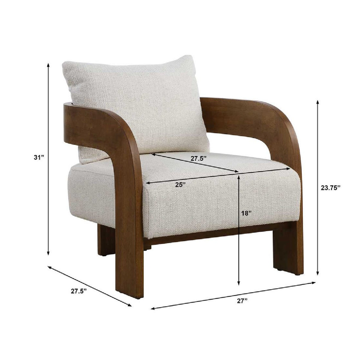 Modern European furniture - Solid Oak T-Back Accent Chair - www.oroa.com | Oroa.com