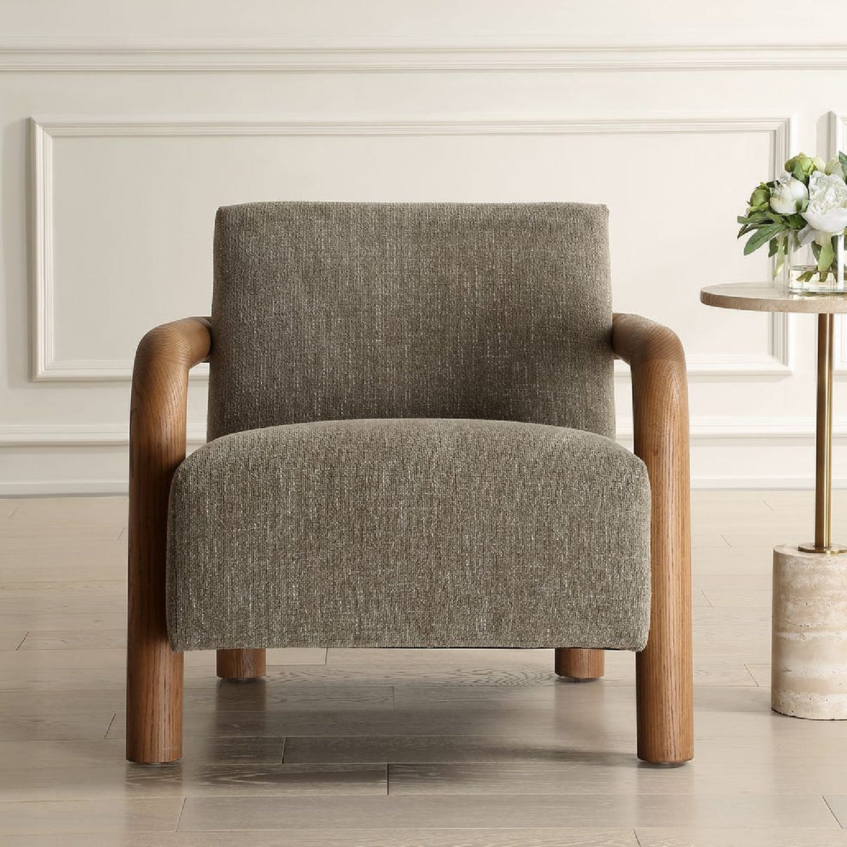 Modern European furniture - Green Chenille Accent Chair - www.oroa.com | Oroa.com