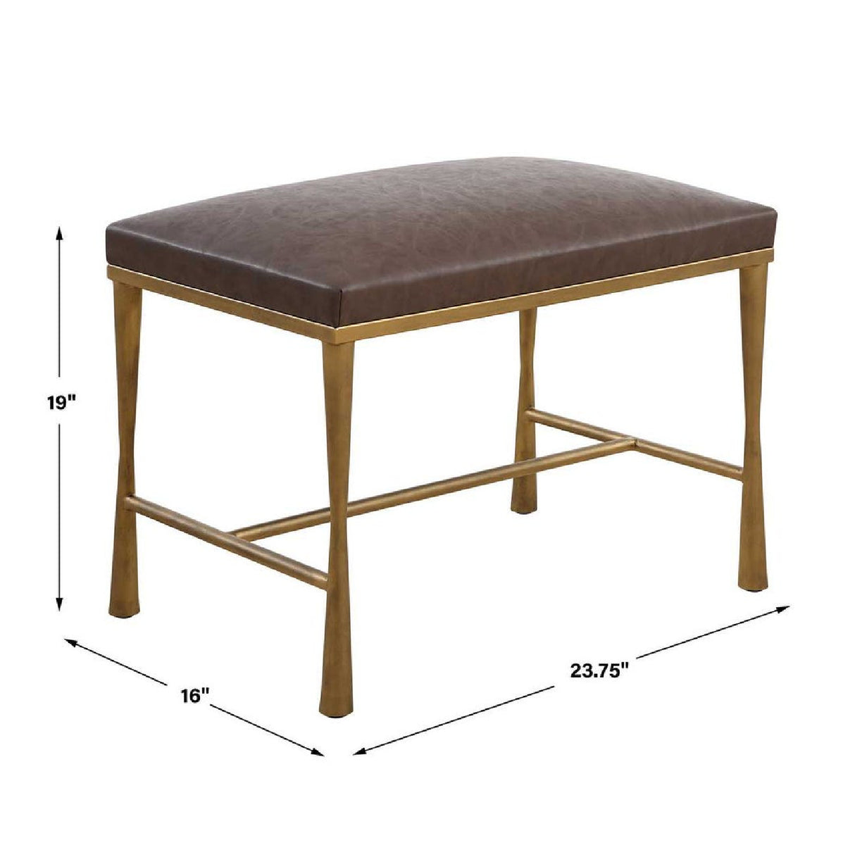 Modern European furniture - Brown Leather Inspired Bench S - www.oroa.com | Oroa.com